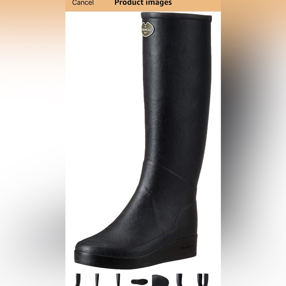 Le chameau Women's Jersey Lined Paris Rain Boot Black 10